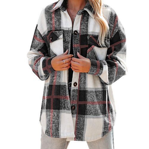 Dame Casual jakke Hold Varm Åndbart udendørs Ferie Dagligdagstøj Ferierejse Lomme Enradet Aftæpning Bekvem Gadestil Shacket Ternet Regulær Overtøj Langærmet Vinter Efterår Grøn Sort Vin S M L XL XXL
Dame Casual jakke Hold Varm Åndbart udendørs Ferie Dagligdagstøj Ferierejse Lomme Enradet Aftæpning Bekvem Gadestil Shacket Ternet Regulær Overtøj Langærmet Vinter Efterår Grøn Sort Vin S M L XL XXL