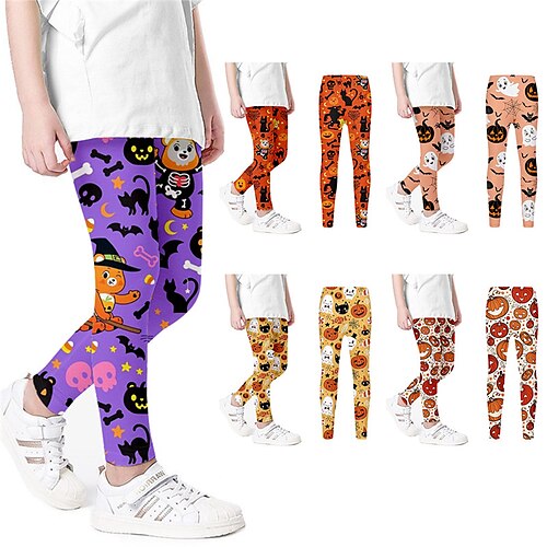 Kids Girls' Halloween Pants Leggings Gray Purple Pink Skull Print Fall Winter Active Outdoor 3-12 Years
Kids Girls' Halloween Pants Leggings Gray Purple Pink Skull Print Fall Winter Active Outdoor 3-12 Years