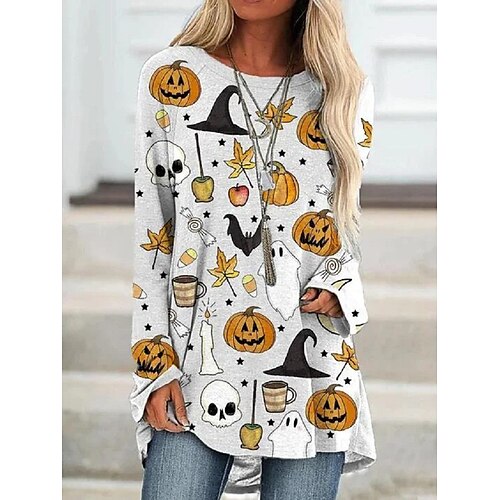 Women's T shirt Tee White Graphic Print Long Sleeve Casual Daily Basic Round Neck Regular Floral S / 3D Print
Women's T shirt Tee White Graphic Print Long Sleeve Casual Daily Basic Round Neck Regular Floral S / 3D Print