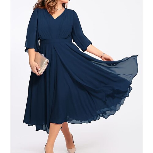 Women's Plus Size Party Dress Solid Color V Neck Ruched 3/4 Length Sleeve Winter Fall Elegant Prom Dress Maxi long Dress Formal Party Dress
Women's Plus Size Party Dress Solid Color V Neck Ruched 3/4 Length Sleeve Winter Fall Elegant Prom Dress Maxi long Dress Formal Party Dress