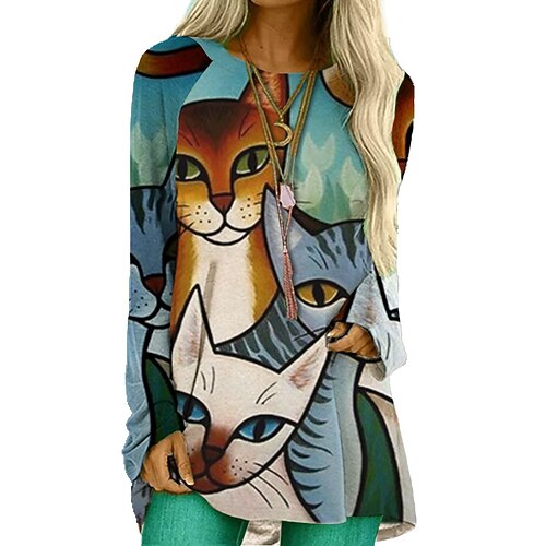 Mulheres Camiseta Azul Gráfico Imprimir Manga Longa Casual Diário Básico Decote Redondo Padrão Tema Flores S
Mulheres Camiseta Azul Gráfico Imprimir Manga Longa Casual Diário Básico Decote Redondo Padrão Tema Flores S