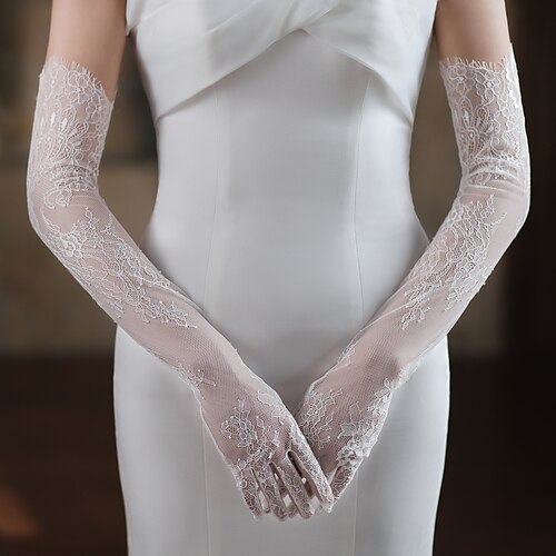 

Lace Suit Length / Elbow Length Glove Elegant / Simple Style With Pure Color Wedding / Party Glove