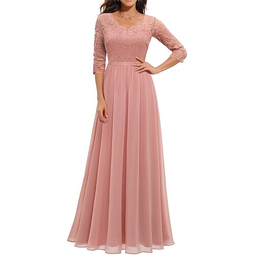 Women's Party Dress Lace Dress Maxi long Dress White Black Pink Wine Champagne Navy Blue 3/4 Length Sleeve Pure Color Lace Zipper Fall Winter V Neck Party Elegant 2022 S M L XL
Women's Party Dress Lace Dress Maxi long Dress White Black Pink Wine Champagne Navy Blue 3/4 Length Sleeve Pure Color Lace Zipper Fall Winter V Neck Party Elegant 2022 S M L XL