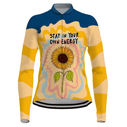 21Grams Women's Cycling Jersey Long Sleeve Bike Top with 3 Rear Pockets Mountain Bike MTB Road Bike Cycling Breathable Quick Dry Moisture Wicking Reflective Strips Yellow Floral Botanical Polyester
21Grams Women's Cycling Jersey Long Sleeve Bike Top with 3 Rear Pockets Mountain Bike MTB Road Bike Cycling Breathable Quick Dry Moisture Wicking Reflective Strips Yellow Floral Botanical Polyester
