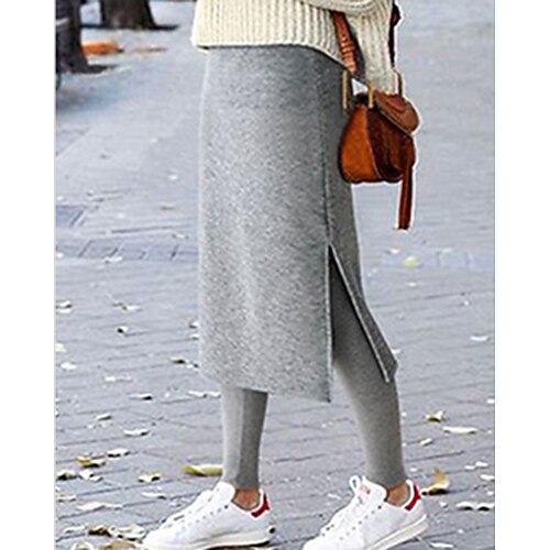 Women's Tights Skirt Cotton Blend Light gray Dark Gray Black Skirts Autumn / Fall 2 in 1 Split Without Lining Fashion Daily Weekend S M L
Women's Tights Skirt Cotton Blend Light gray Dark Gray Black Skirts Autumn / Fall 2 in 1 Split Without Lining Fashion Daily Weekend S M L