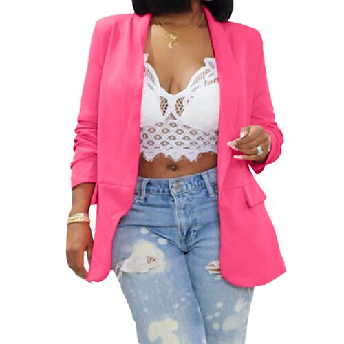 Women's Blazer Breathable Comfortable Outdoor Office Work Park Pocket Single Breasted Turndown Fashion OL Style Modern Solid Color Regular Fit Outerwear Long Sleeve Winter Fall Green Purple Yellow S
Women's Blazer Breathable Comfortable Outdoor Office Work Park Pocket Single Breasted Turndown Fashion OL Style Modern Solid Color Regular Fit Outerwear Long Sleeve Winter Fall Green Purple Yellow S