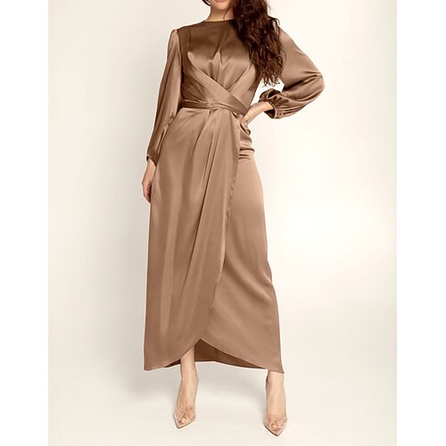 Women's Satin Dress Swing Dress Long Dress Maxi Dress Green Black Purple Long Sleeve Pure Color Ruched Winter Fall Spring Crew Neck Fashion Winter Dress Date Fall Dress Loose Fit 2022 S M L XL XXL
Women's Satin Dress Swing Dress Long Dress Maxi Dress Green Black Purple Long Sleeve Pure Color Ruched Winter Fall Spring Crew Neck Fashion Winter Dress Date Fall Dress Loose Fit 2022 S M L XL XXL