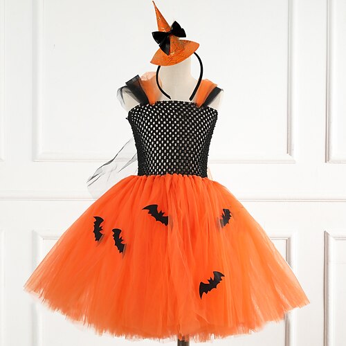 Kids Little Girls' Dress Cartoon Plain Strap Dress Party Halloween Mesh Patchwork Orange Knee-length Sleeveless Cute Beautiful Dresses Halloween Spring Summer Loose Fit 1 PCS 3-12 Years
Kids Little Girls' Dress Cartoon Plain Strap Dress Party Halloween Mesh Patchwork Orange Knee-length Sleeveless Cute Beautiful Dresses Halloween Spring Summer Loose Fit 1 PCS 3-12 Years