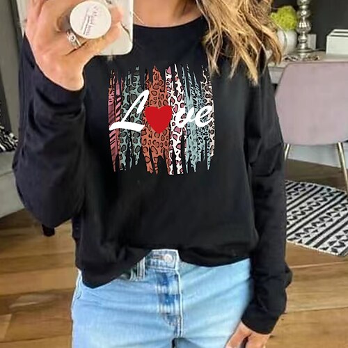 Women's T shirt Tee Blue Pink Light Green Graphic Leopard Print Long Sleeve Daily Basic Round Neck Regular Cotton S
Women's T shirt Tee Blue Pink Light Green Graphic Leopard Print Long Sleeve Daily Basic Round Neck Regular Cotton S