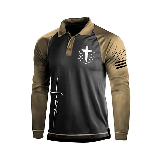 Men's Collar Polo Shirt Golf Shirt Letter Cross National Flag Turndown Green Blue Khaki 3D Print Outdoor Street Long Sleeve Button-Down Print Clothing Apparel Fashion Casual Breathable
Men's Collar Polo Shirt Golf Shirt Letter Cross National Flag Turndown Green Blue Khaki 3D Print Outdoor Street Long Sleeve Button-Down Print Clothing Apparel Fashion Casual Breathable