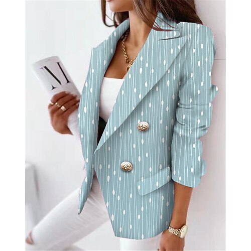 Women's Blazer Breathable Formal Office Work with Pockets Print Double Breasted Turndown Elegant Formal Modern Office / career Geometric Regular Fit Outerwear Long Sleeve Winter Fall Blue S M L XL
Women's Blazer Breathable Formal Office Work with Pockets Print Double Breasted Turndown Elegant Formal Modern Office / career Geometric Regular Fit Outerwear Long Sleeve Winter Fall Blue S M L XL