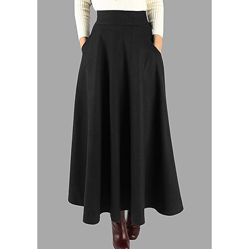 Women's Skirt Swing Maxi Polyester Wine Red Black Skirts Pocket Without Lining Streetwear Daily Weekend M L XL / Loose Fit
Women's Skirt Swing Maxi Polyester Wine Red Black Skirts Pocket Without Lining Streetwear Daily Weekend M L XL / Loose Fit