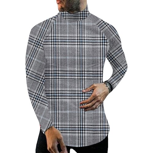 Men's Unisex T shirt Tee Plaid Graphic Prints Turtleneck Gray 3D Print Outdoor Street Long Sleeve Print Clothing Apparel Basic Sports Designer Casual
Men's Unisex T shirt Tee Plaid Graphic Prints Turtleneck Gray 3D Print Outdoor Street Long Sleeve Print Clothing Apparel Basic Sports Designer Casual