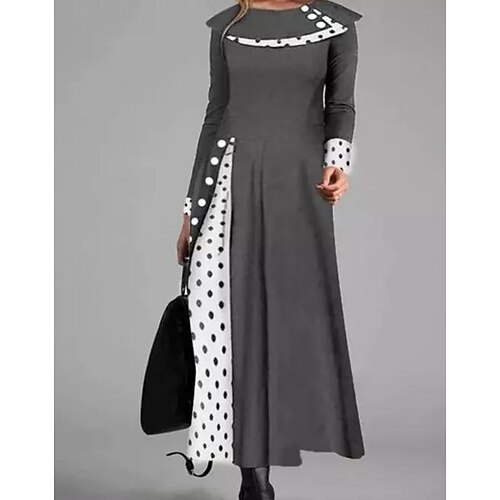 Women's Swing Dress Print Dress Midi Dress Gray Long Sleeve Polka Dot Print Fall Winter Crew Neck Stylish Modern 2022 S M L XL 2XL 3XL
Women's Swing Dress Print Dress Midi Dress Gray Long Sleeve Polka Dot Print Fall Winter Crew Neck Stylish Modern 2022 S M L XL 2XL 3XL