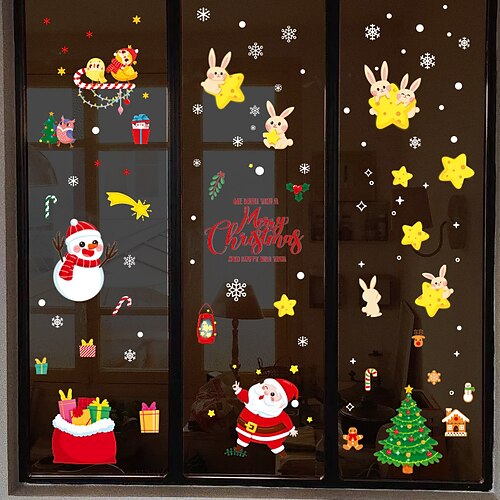 Christmas Cartoon Wall Stickers Decorative Wall Stickers Static Cling PVC Home Decoration Wall Decal Wall Decoration Glass Window Decoration / Removable Wall Stickers for bedroom living
Christmas Cartoon Wall Stickers Decorative Wall Stickers Static Cling PVC Home Decoration Wall Decal Wall Decoration Glass Window Decoration / Removable Wall Stickers for bedroom living