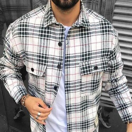 Homme Chemise Chemise Flanelle Surchemise Blanche manche longue Tartan Col rabattu Printemps Automne Plein Air du quotidien Vêtement Tenue Bouton bas
Homme Chemise Chemise Flanelle Surchemise Blanche manche longue Tartan Col rabattu Printemps Automne Plein Air du quotidien Vêtement Tenue Bouton bas