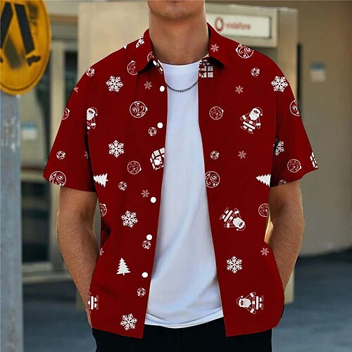 Men's Shirt Graphic Shirt Snowflake Turndown Wine 3D Print Christmas Street Button-Down Print Clothing Apparel Vintage Designer Casual Breathable / Summer / Spring / Summer
Men's Shirt Graphic Shirt Snowflake Turndown Wine 3D Print Christmas Street Button-Down Print Clothing Apparel Vintage Designer Casual Breathable / Summer / Spring / Summer