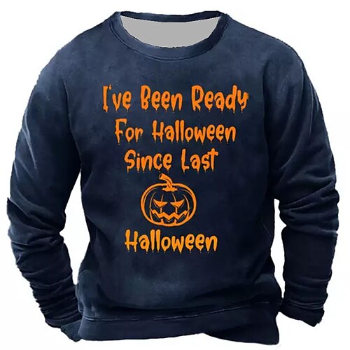 Men's Unisex Sweatshirt Pullover Navy Blue Black Crew Neck Letter Pumpkin Graphic Prints Print Halloween Daily Sports 3D Print Streetwear Designer Casual Spring & Fall Clothing Apparel Hoodies
Men's Unisex Sweatshirt Pullover Navy Blue Black Crew Neck Letter Pumpkin Graphic Prints Print Halloween Daily Sports 3D Print Streetwear Designer Casual Spring & Fall Clothing Apparel Hoodies