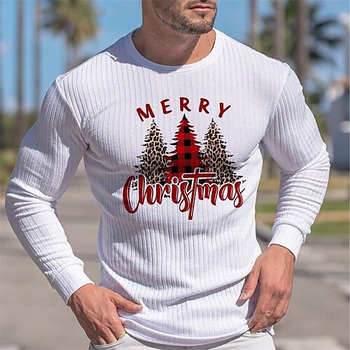 Men's T shirt Tee Graphic Santa Claus Crew Neck White Print Christmas Street Long Sleeve Print Clothing Apparel Fashion Designer Casual Comfortable / Sports
Men's T shirt Tee Graphic Santa Claus Crew Neck White Print Christmas Street Long Sleeve Print Clothing Apparel Fashion Designer Casual Comfortable / Sports