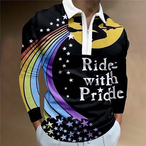 Men's Collar Polo Shirt Golf Shirt Rainbow Letter Turndown Black 3D Print Halloween Street Long Sleeve Zipper Print Clothing Apparel Vintage Cool Designer Casual
Men's Collar Polo Shirt Golf Shirt Rainbow Letter Turndown Black 3D Print Halloween Street Long Sleeve Zipper Print Clothing Apparel Vintage Cool Designer Casual