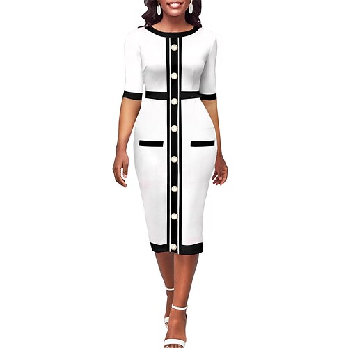 Women's Bodycon Sheath Dress Knee Length Dress White Long Sleeve Print Patchwork Fall Winter Crew Neck Stylish Modern 2022 S M L XL XXL
Women's Bodycon Sheath Dress Knee Length Dress White Long Sleeve Print Patchwork Fall Winter Crew Neck Stylish Modern 2022 S M L XL XXL