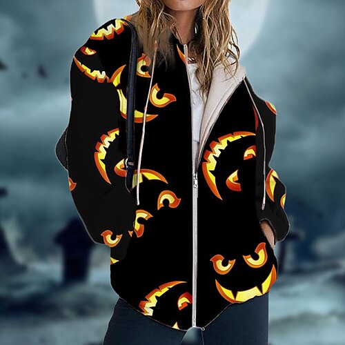Women's Hoodie Jacket Warm Breathable Outdoor Halloween Daily Wear Going out Zipper Pocket Print Zipper Hoodie Vintage Sports Comfortable Street Style Pumpkin Regular Fit Outerwear Long Sleeve Winter
Women's Hoodie Jacket Warm Breathable Outdoor Halloween Daily Wear Going out Zipper Pocket Print Zipper Hoodie Vintage Sports Comfortable Street Style Pumpkin Regular Fit Outerwear Long Sleeve Winter
