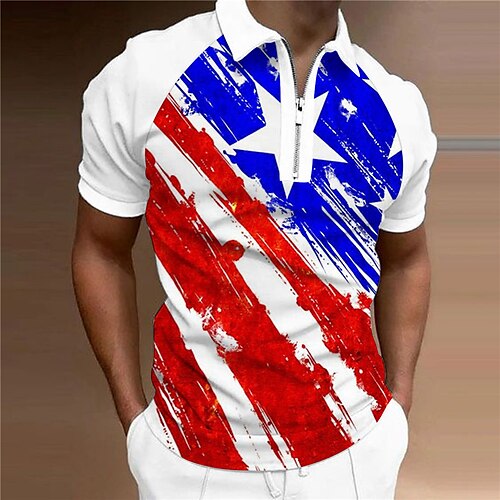 Men's Collar Polo Shirt Golf Shirt National Flag Turndown White 3D Print Outdoor Street Short Sleeves Zipper Print Clothing Apparel Fashion Designer Casual Breathable / Summer / Spring / Summer
Men's Collar Polo Shirt Golf Shirt National Flag Turndown White 3D Print Outdoor Street Short Sleeves Zipper Print Clothing Apparel Fashion Designer Casual Breathable / Summer / Spring / Summer