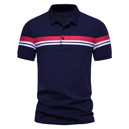 Men's Collar Polo Shirt Golf Shirt Striped Button Down Collar Navy Blue Black Casual Daily Clothing Apparel Fashion Casual
Men's Collar Polo Shirt Golf Shirt Striped Button Down Collar Navy Blue Black Casual Daily Clothing Apparel Fashion Casual