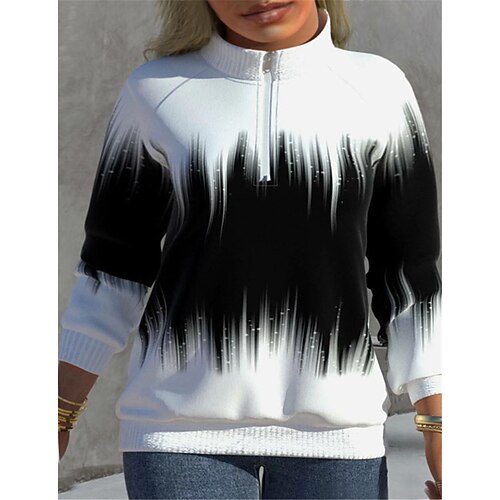 Women's Plus Size Tops Pullover Sweatshirt Hoodie Sweatshirt Color Gradient Zipper Print Long Sleeve Standing Collar Casual Daily Going out Polyester Fall Winter Black
Women's Plus Size Tops Pullover Sweatshirt Hoodie Sweatshirt Color Gradient Zipper Print Long Sleeve Standing Collar Casual Daily Going out Polyester Fall Winter Black