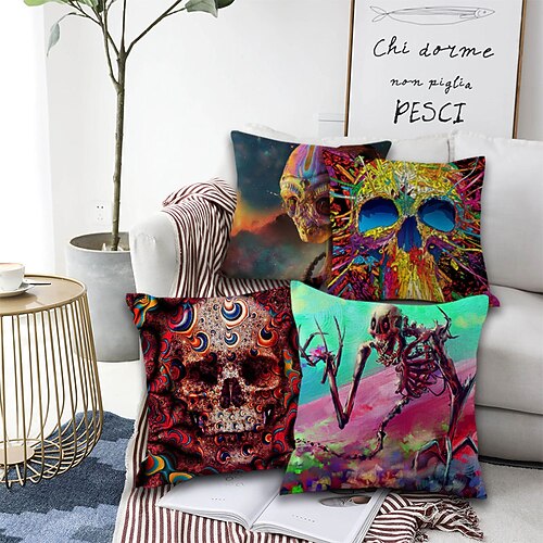 El Día de los Muertos Double Side Cushion Cover 4PC Soft Decorative Square Cushion Case Pillowcase for Bedroom Livingroom Sofa Couch Chair Superior Quality Machine Washable Day of Dead
El Día de los Muertos Double Side Cushion Cover 4PC Soft Decorative Square Cushion Case Pillowcase for Bedroom Livingroom Sofa Couch Chair Superior Quality Machine Washable Day of Dead