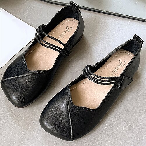 Women's Flats Outdoor Daily Comfort Shoes Summer Flat Heel Square Toe Vintage Casual PU Leather Loafer Solid Colored Black Brown
Women's Flats Outdoor Daily Comfort Shoes Summer Flat Heel Square Toe Vintage Casual PU Leather Loafer Solid Colored Black Brown