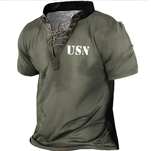 Men's T shirt Tee Henley Shirt Tee Graphic Letter Stand Collar Army Green 3D Print Plus Size Outdoor Daily Short Sleeve Lace up Print Clothing Apparel Basic Designer Casual Big and Tall / Summer
Men's T shirt Tee Henley Shirt Tee Graphic Letter Stand Collar Army Green 3D Print Plus Size Outdoor Daily Short Sleeve Lace up Print Clothing Apparel Basic Designer Casual Big and Tall / Summer