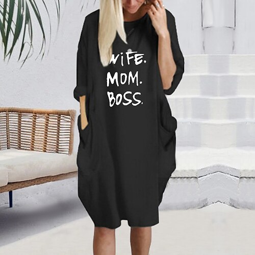 Women's T Shirt Dress Tee Dress Knee Length Dress Green Black Gray Fuchsia Yellow Long Sleeve Fall Letter Spring Summer Round Neck Casual Oversized 2022 S M L XL XXL 3XL 4XL 5XL
Women's T Shirt Dress Tee Dress Knee Length Dress Green Black Gray Fuchsia Yellow Long Sleeve Fall Letter Spring Summer Round Neck Casual Oversized 2022 S M L XL XXL 3XL 4XL 5XL