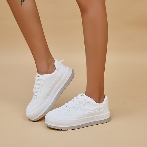 Women's Sneakers Daily White Shoes Winter Lace-up Flat Heel Round Toe Casual Walking Shoes Canvas Lace-up Solid Colored White
Women's Sneakers Daily White Shoes Winter Lace-up Flat Heel Round Toe Casual Walking Shoes Canvas Lace-up Solid Colored White
