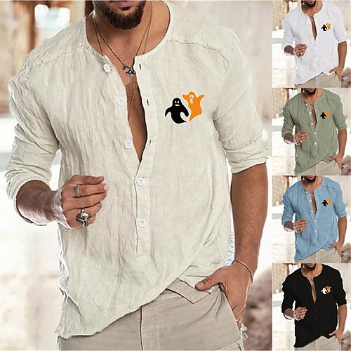 Men's Shirt Graphic Ghost Crew Neck Green White Black Blue Beige Long Sleeve Hot Stamping Outdoor Halloween Button-Down Print Tops Fashion Designer Casual Big and Tall / Spring / Fall
Men's Shirt Graphic Ghost Crew Neck Green White Black Blue Beige Long Sleeve Hot Stamping Outdoor Halloween Button-Down Print Tops Fashion Designer Casual Big and Tall / Spring / Fall