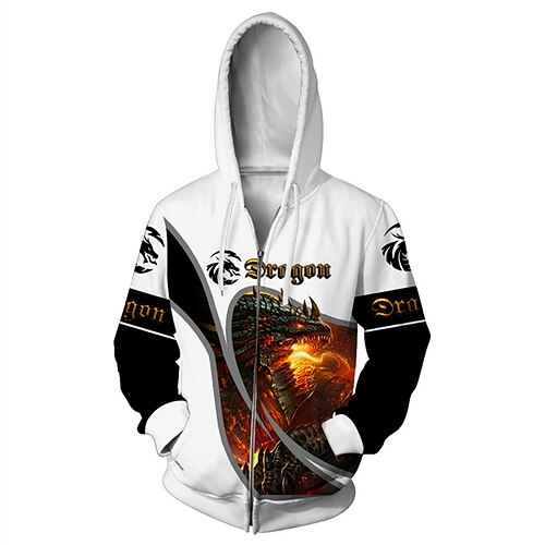 Men's Full Zip Hoodie Jacket White Hooded Dragon Graphic Prints Zipper Print Sports Outdoor Daily Sports 3D Print Streetwear Designer Casual Clothing Apparel Hoodies Sweatshirts Long Sleeve
Men's Full Zip Hoodie Jacket White Hooded Dragon Graphic Prints Zipper Print Sports Outdoor Daily Sports 3D Print Streetwear Designer Casual Clothing Apparel Hoodies Sweatshirts Long Sleeve