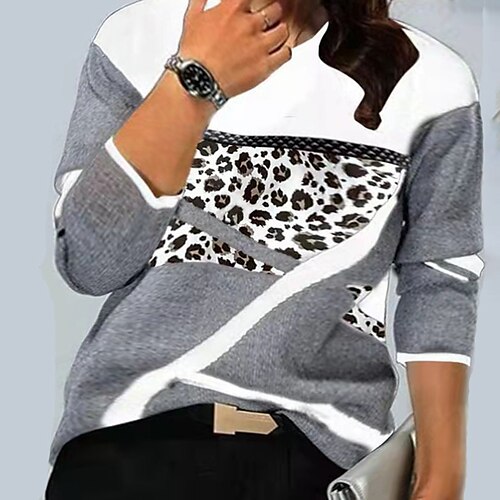 Women's Plus Size Tops Blouse Shirt Leopard Plaid Print Long Sleeve Crewneck Streetwear Daily Vacation Polyester Fall Winter White Gray
Women's Plus Size Tops Blouse Shirt Leopard Plaid Print Long Sleeve Crewneck Streetwear Daily Vacation Polyester Fall Winter White Gray