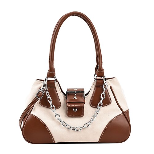 Women's Leather Bag Shoulder Bag PU Leather Zipper Solid Color Shopping Going out White Black Brown
Women's Leather Bag Shoulder Bag PU Leather Zipper Solid Color Shopping Going out White Black Brown