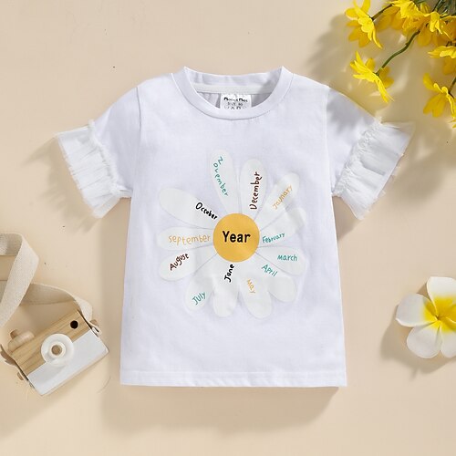 Kids Girls' T shirt Floral Outdoor Short Sleeve Crewneck Cute Cotton 3-6 Years Summer White
Kids Girls' T shirt Floral Outdoor Short Sleeve Crewneck Cute Cotton 3-6 Years Summer White
