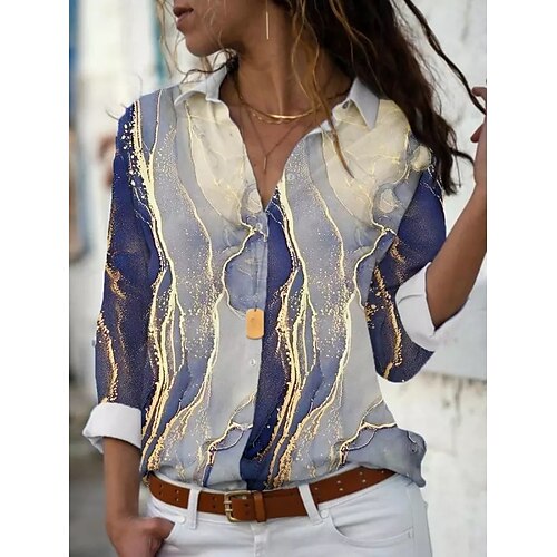 Women's Blouse Shirt Black Blue Purple Graphic Abstract Button Print Long Sleeve Casual Weekend Streetwear Shirt Collar Regular S / 3D Print
Women's Blouse Shirt Black Blue Purple Graphic Abstract Button Print Long Sleeve Casual Weekend Streetwear Shirt Collar Regular S / 3D Print