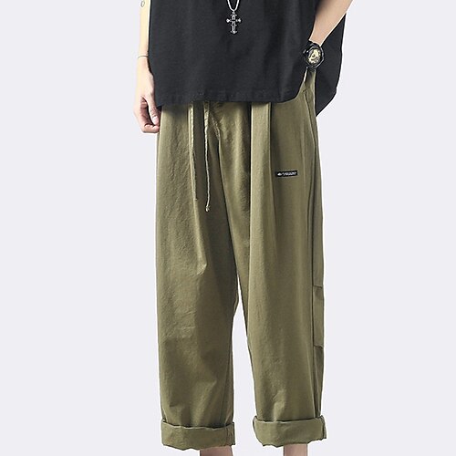 Men's Cargo Pants Trousers Casual Pants Pocket Drawstring Elastic Waist Solid Colored Comfort Soft Ankle-Length Daily 100% Cotton Streetwear Loose ArmyGreen Black Micro-elastic / Elasticity
Men's Cargo Pants Trousers Casual Pants Pocket Drawstring Elastic Waist Solid Colored Comfort Soft Ankle-Length Daily 100% Cotton Streetwear Loose ArmyGreen Black Micro-elastic / Elasticity