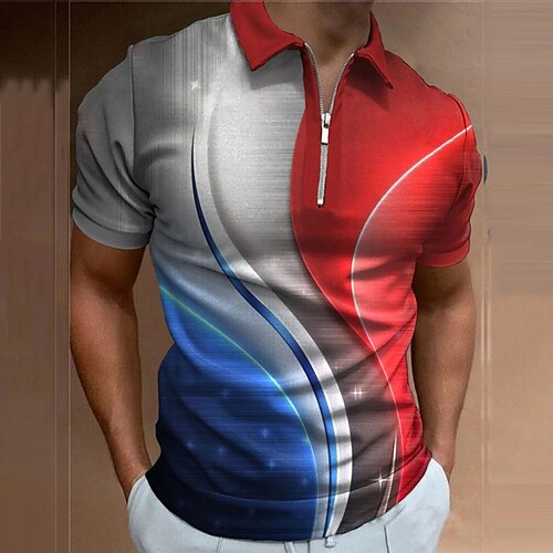 Men's Collar Polo Shirt Golf Shirt Gradient Turndown Red 3D Print Outdoor Street Short Sleeves Zipper Print Clothing Apparel Fashion Designer Casual Breathable / Summer / Spring / Summer
Men's Collar Polo Shirt Golf Shirt Gradient Turndown Red 3D Print Outdoor Street Short Sleeves Zipper Print Clothing Apparel Fashion Designer Casual Breathable / Summer / Spring / Summer