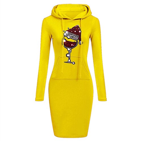 Women's Hoodie Dress Sheath Dress Knee Length Dress Sapphire Black Purple Yellow Grey Red Long Sleeve Pure Color Christmas hat Sequins Fall Winter Hooded Casual 2022 S M L XL 2XL
Women's Hoodie Dress Sheath Dress Knee Length Dress Sapphire Black Purple Yellow Grey Red Long Sleeve Pure Color Christmas hat Sequins Fall Winter Hooded Casual 2022 S M L XL 2XL
