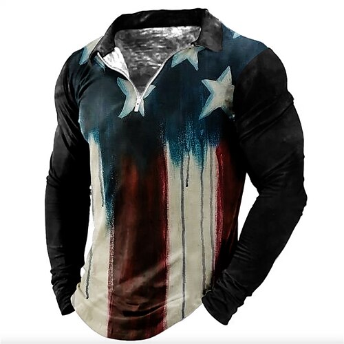 Men's Collar Polo Shirt Golf Shirt National Flag Turndown Blue Gray 3D Print Outdoor Street Long Sleeve Zipper Print Clothing Apparel Fashion Designer Casual Breathable
Men's Collar Polo Shirt Golf Shirt National Flag Turndown Blue Gray 3D Print Outdoor Street Long Sleeve Zipper Print Clothing Apparel Fashion Designer Casual Breathable