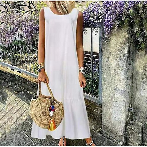 robe longue Femme Robe casual Sans Manches Eté Printemps - Vacances Décontractées A Volants Couleur monochrome Col Ras du Cou 2023 Noir Blanche S M L XL XXL 3XL 4XL 5XL
robe longue Femme Robe casual Sans Manches Eté Printemps - Vacances Décontractées A Volants Couleur monochrome Col Ras du Cou 2023 Noir Blanche S M L XL XXL 3XL 4XL 5XL