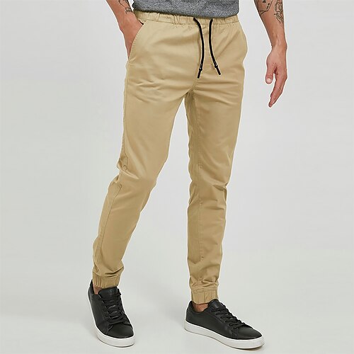 Men's Joggers Chinos Trousers Casual Pants Drawstring Elastic Waist Solid Color Daily Streetwear Khaki
Men's Joggers Chinos Trousers Casual Pants Drawstring Elastic Waist Solid Color Daily Streetwear Khaki