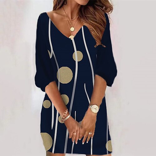 Women's Casual Dress Bodycon Sheath Dress Mini Dress Black Wine Navy Blue 3/4 Length Sleeve Geometric Print Winter Fall V Neck Loose Fit 2022 S M L XL XXL 3XL
Women's Casual Dress Bodycon Sheath Dress Mini Dress Black Wine Navy Blue 3/4 Length Sleeve Geometric Print Winter Fall V Neck Loose Fit 2022 S M L XL XXL 3XL