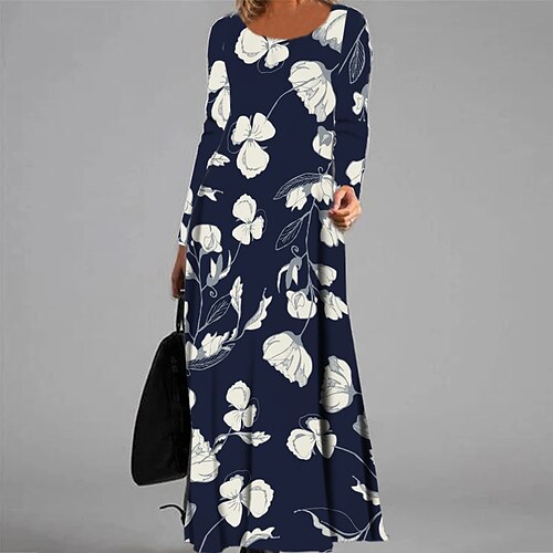 Women's Casual Dress A Line Dress Maxi long Dress Navy Blue Long Sleeve Floral Pocket Print Fall Winter V Neck Vacation Casual 2022 S M L XL XXL 3XL
Women's Casual Dress A Line Dress Maxi long Dress Navy Blue Long Sleeve Floral Pocket Print Fall Winter V Neck Vacation Casual 2022 S M L XL XXL 3XL