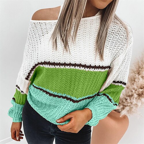 Dame Pullover trøje Jumper Hæklet Strikke Strikket Farveblok Rund hals Stilfuld Afslappet udendørs Daglig Vinter Efterår Grøn Blå S M L / Langærmet / Regulær / I-byen-tøj
Dame Pullover trøje Jumper Hæklet Strikke Strikket Farveblok Rund hals Stilfuld Afslappet udendørs Daglig Vinter Efterår Grøn Blå S M L / Langærmet / Regulær / I-byen-tøj