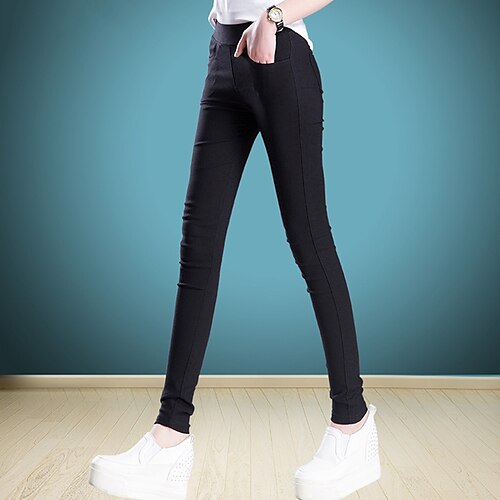 Women's Tights Leggings Side Pockets Plain Comfort Full Length Casual Weekend Fashion Tights Slim Navy White Mid Waist Micro-elastic
Women's Tights Leggings Side Pockets Plain Comfort Full Length Casual Weekend Fashion Tights Slim Navy White Mid Waist Micro-elastic